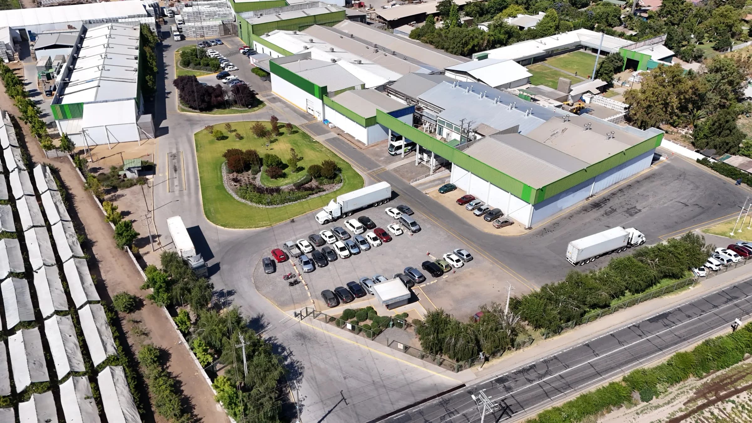 Vista aérea de planta agroindustrial